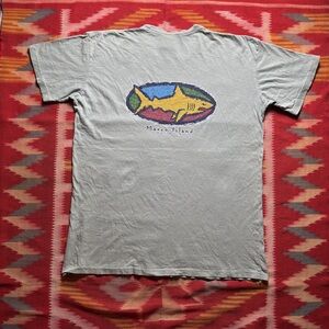 Marco Island Florida Shark Men's Grey T-Shirt Size XL Vintage Distressed Nature